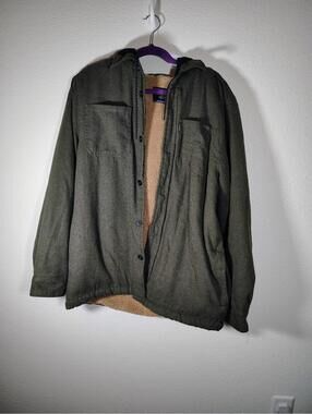 Men's Tony Hawk Jacket Sz L Forrest Green Warm Skater Hooded